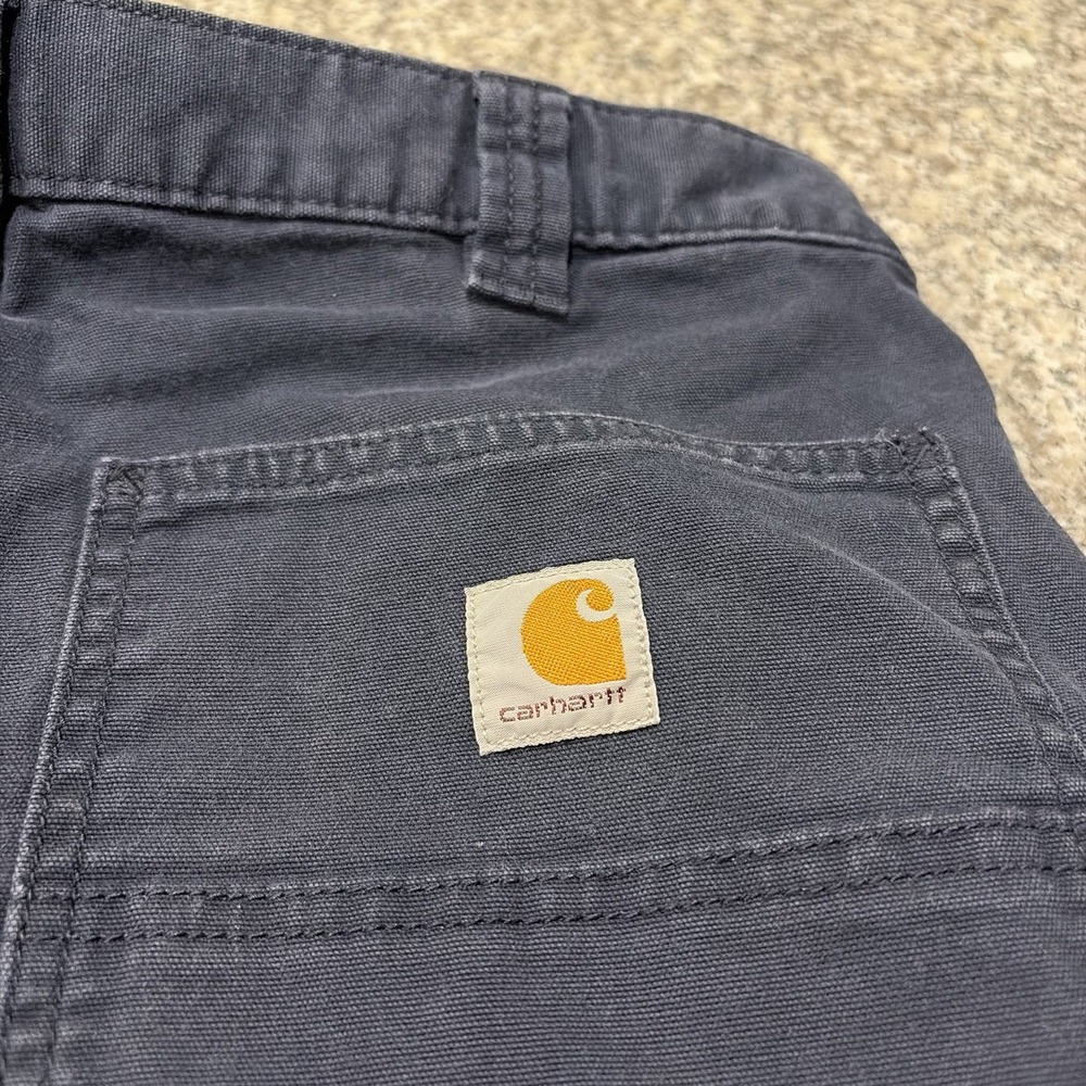 Carhartt Relaxed Fit Pants Men's Size 34x30 Navy Blue Utility Canvas Workwear